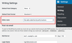 Come aggiungere Sottolineato e Giustificto in WordPress