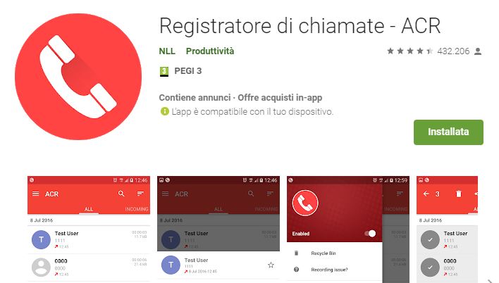 Registrare chiamate Android