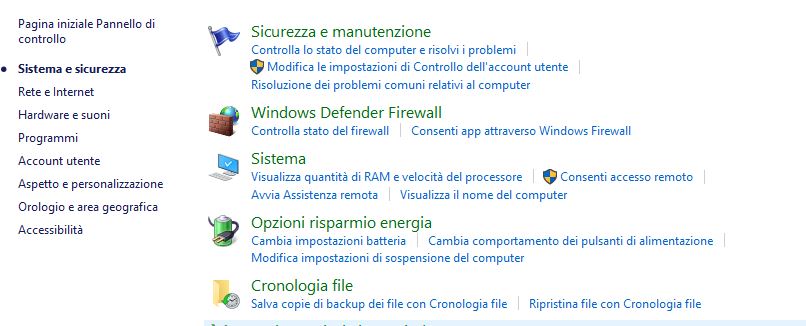 Disabilitare Firewall