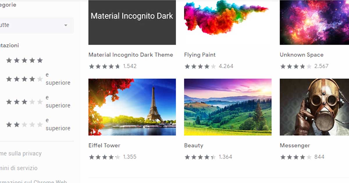 Cambiare Tema a Google