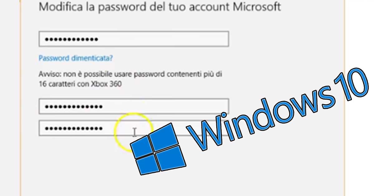 Cambiare password di Windows.