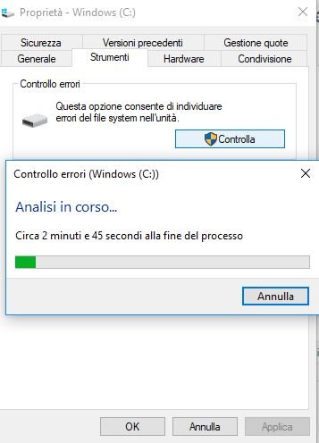 Controllo disco Windows