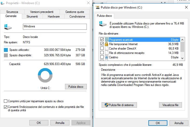 Pulizia disco Windows