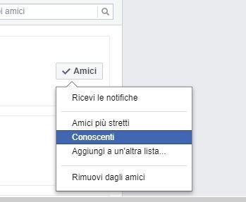 Elenco ristretto amici