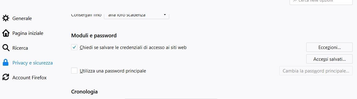 Modulo Password firefox