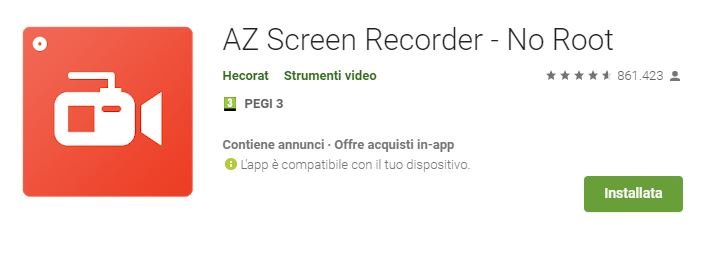 AZ Screen Recorder - Registrare Android