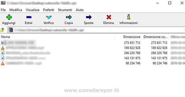 7-ZIP File Manager per Windows 10