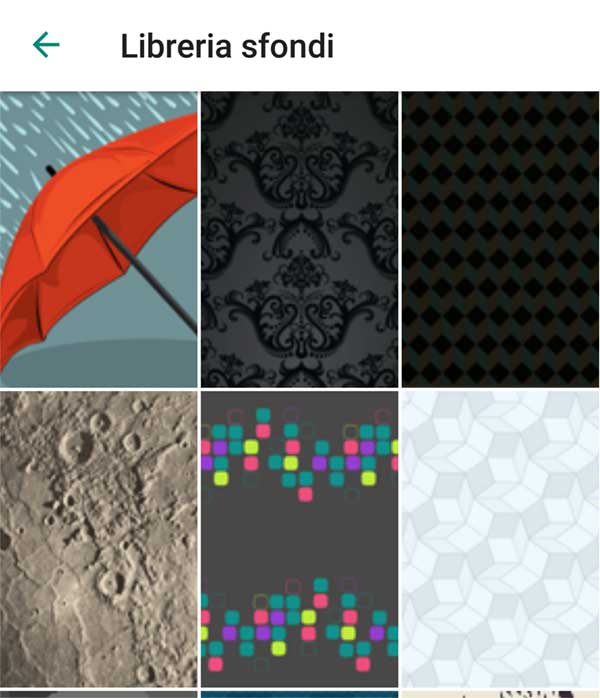 Libreria sfondi chat WhatsApp