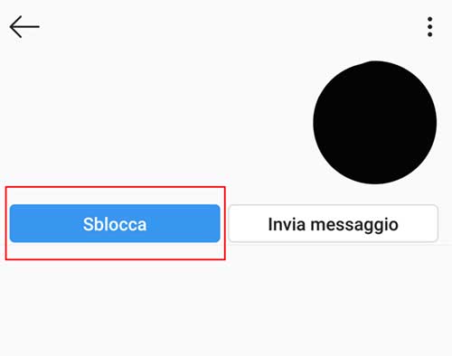 sbloccare contatto su instagram android
