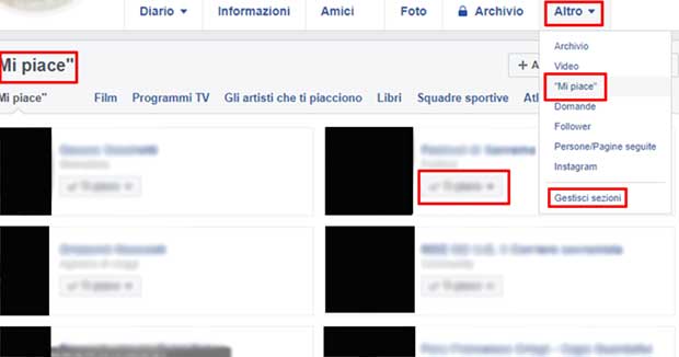 Pagine like facebook