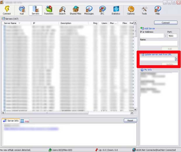 Aggiungere server emule