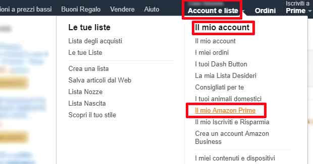 Terminare abbonamento Amazon Prime