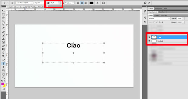 Scritta non si vede Photoshop