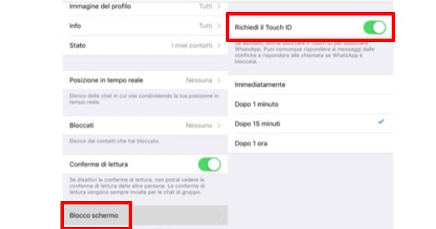 Touch ID WhatsApp