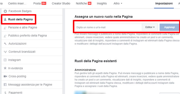 Nominare amministratore pagina facebook - Ruoli Pagina Facebook.
