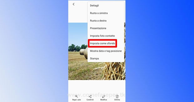 Mettere sfondo Android