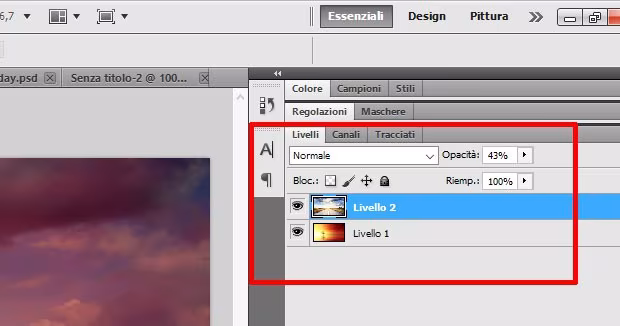 Opacità Livelli Photoshop