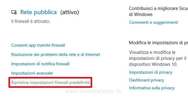 Ripristinare blocco app - windows