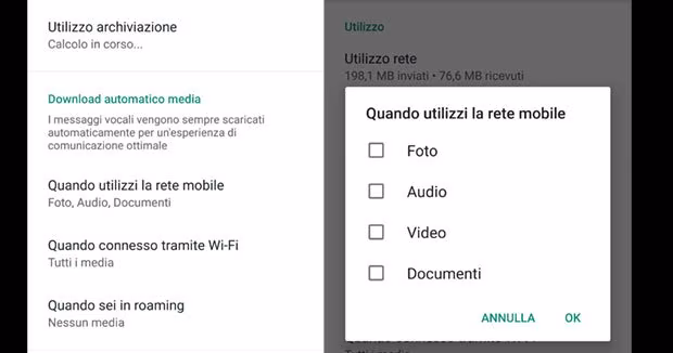 Non salvare media Whatsapp