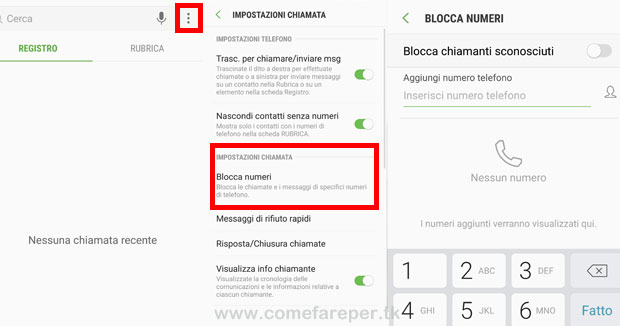 Sbloccare numeri Android
