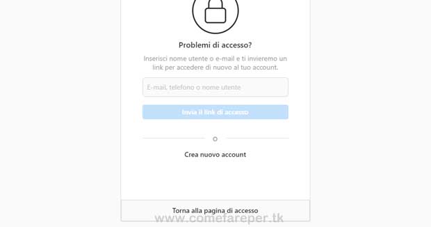 Come recuperare password instagram