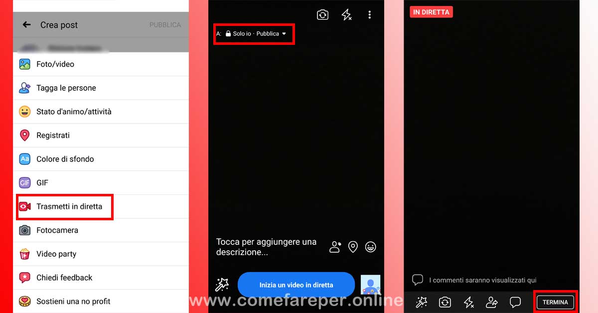 Come fare dirette facebook