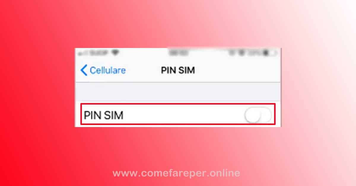 Disattivare PIN iPhone