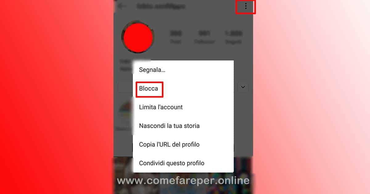 Bloccare contatto instagram