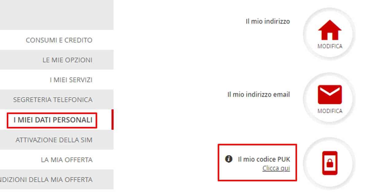 Recuperare codice PUK iliad.