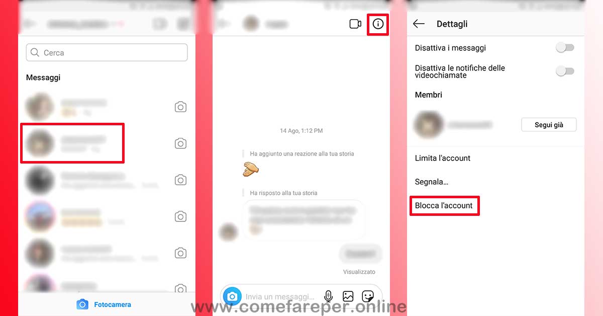 Bloccare messaggi su Instagram