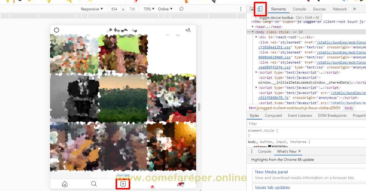 Caricare foto Instagram dal Computer