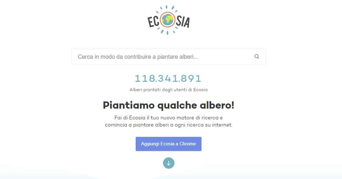 Motori di ricerca alternativi - Ecosia