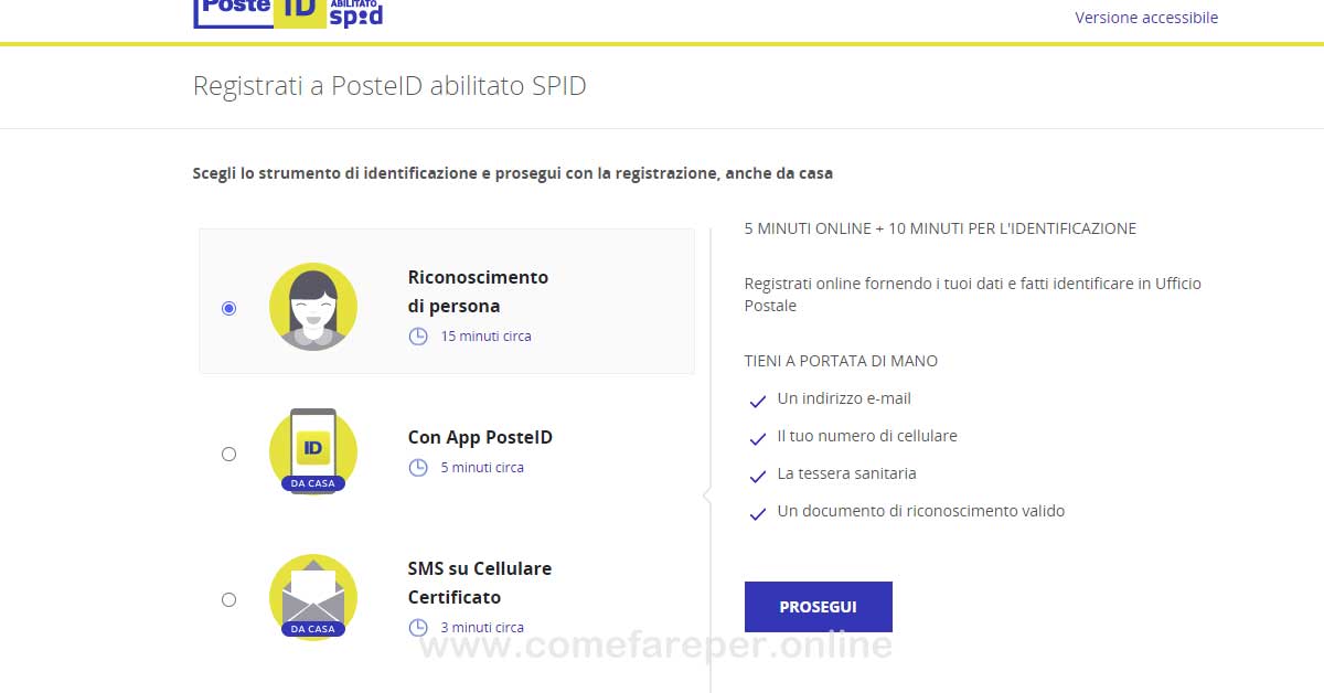 Come richiedere lo SPID alle Poste.