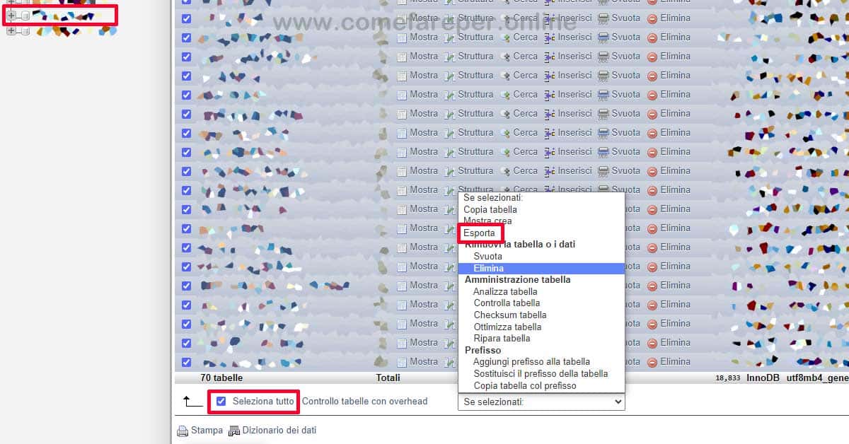 Come esportare Database di WordPress Come esportare Database di WordPress.
