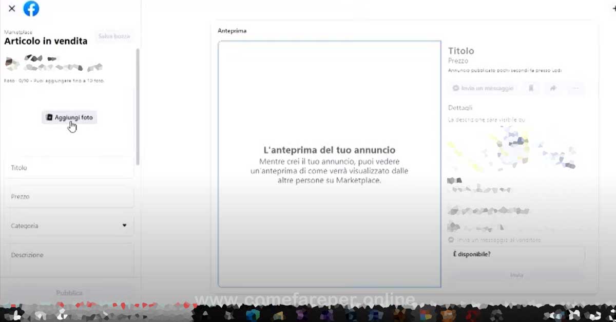 Come vendere su Marketplace