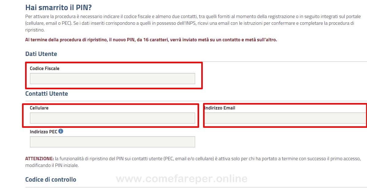 Recuperare codice PIN INPS Recuperare codice PIN INPS