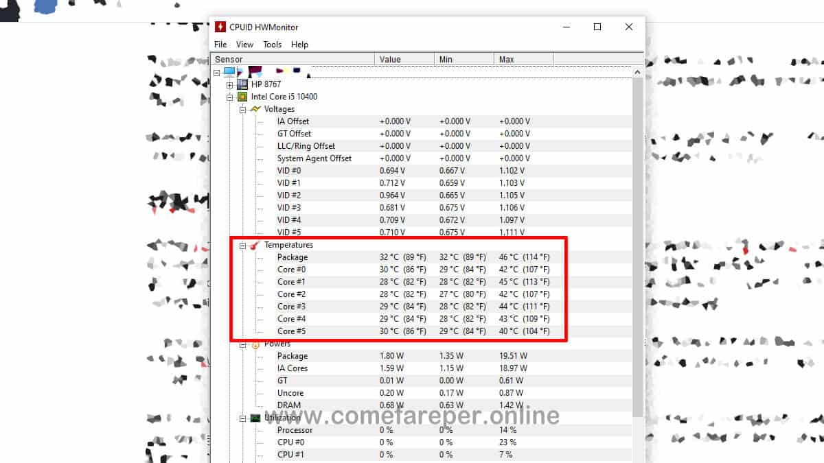 HWMonitor - Programmi per vedere temperatura PC - Windows 10.
