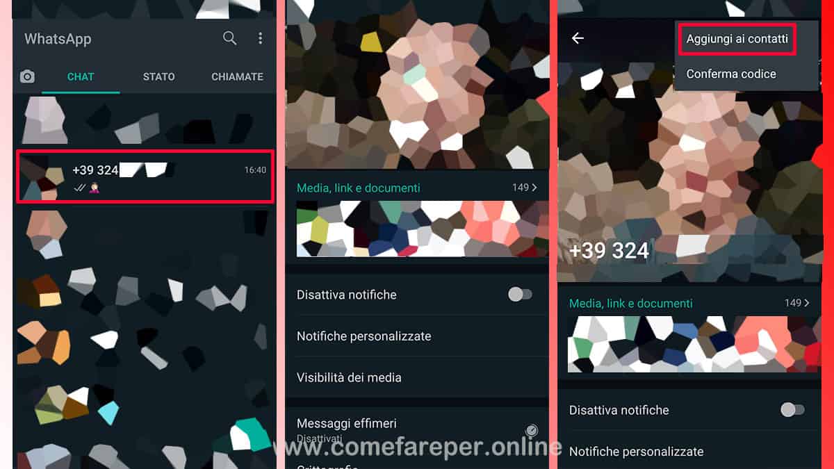 Aggiungere contatto Rubrica WhatsApp Aggiungere contatto Rubrica WhatsApp