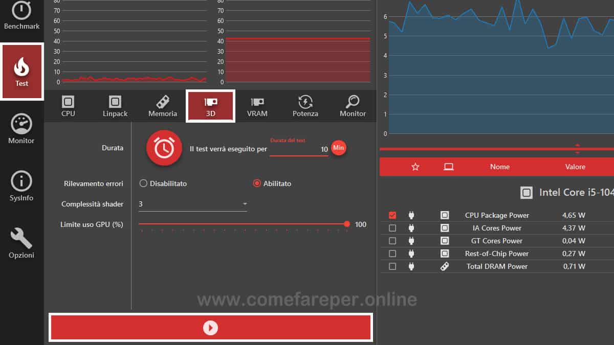 OCCT - Test GPU OCCT - Test scheda video