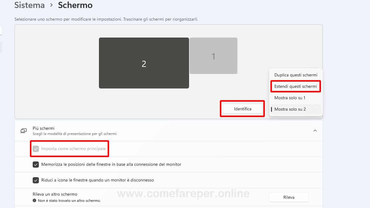 Come sdoppiare il Monitor con Windows 11