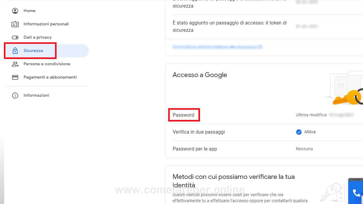 Come cambiare la Password di Gmail