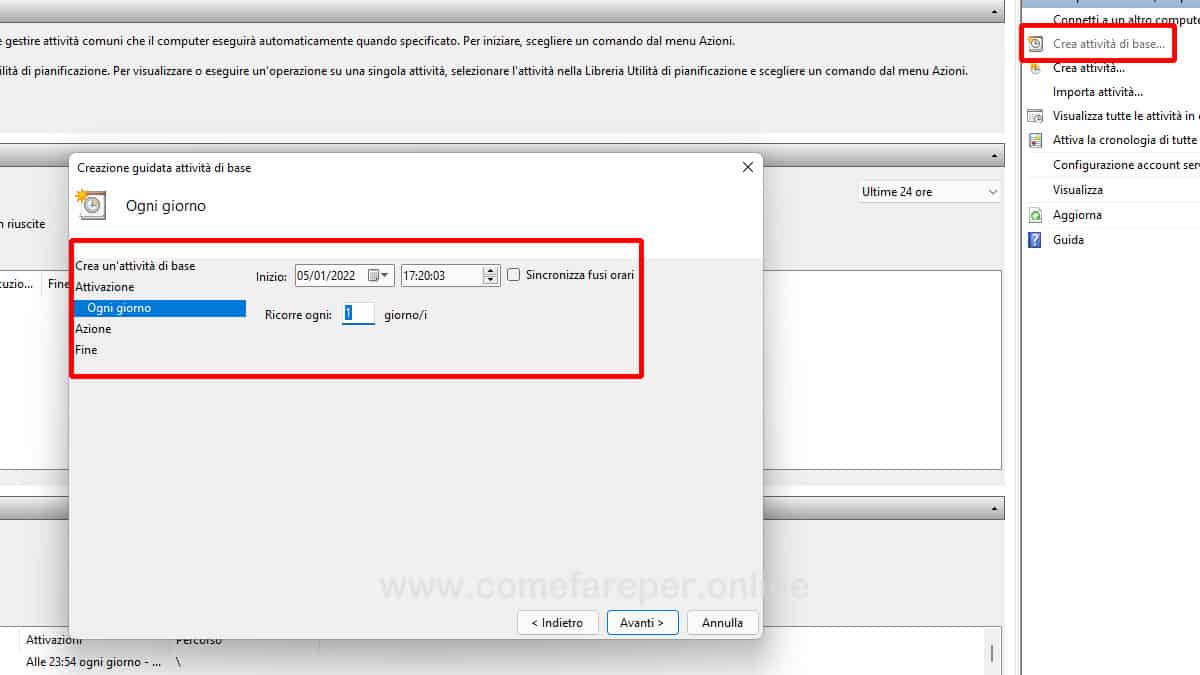 Programmare spegnimento automatico Windows 11