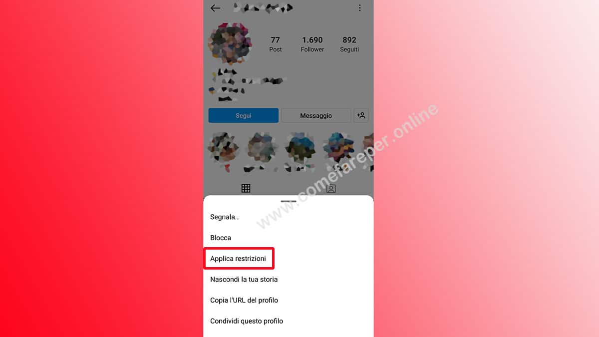 Come impedire di commentare a un contatto su Instagram