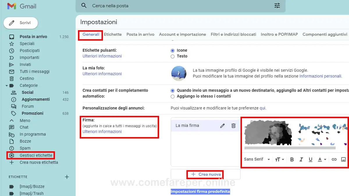 Come Aggiungere la Firma all'Email di Gmail.