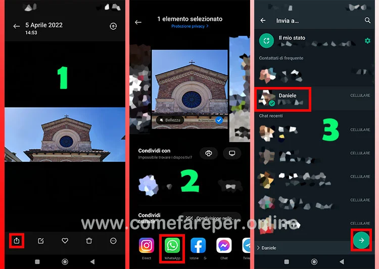 Come inviare una Foto della Galleria su WhatsApp.