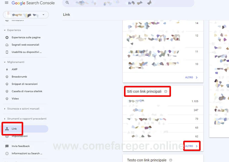 Vedere backlink con Search Console - Come controllare e rimuovere backlink dal sito.