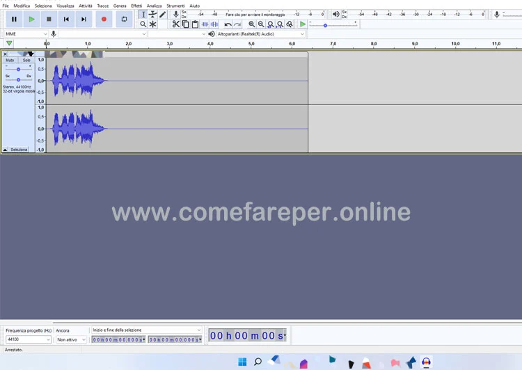Download Audacity per Windows in italiano.