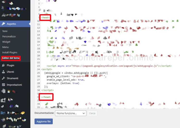 Annunci di ancoraggio AdSense nel Footer.