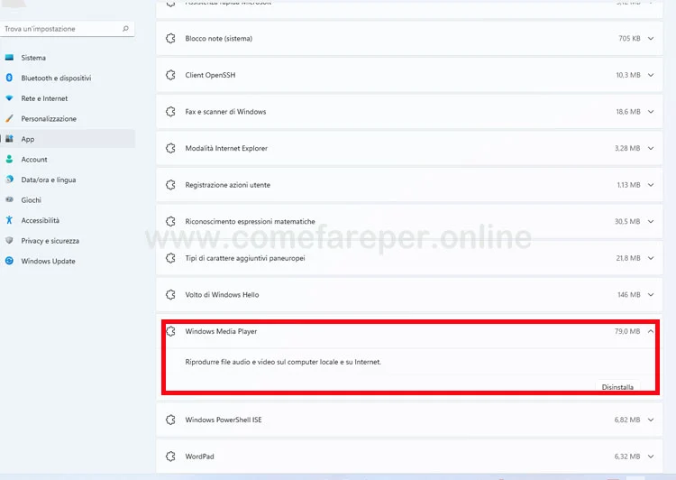 Come disinstallare App predefinite di Default su Windows 11.