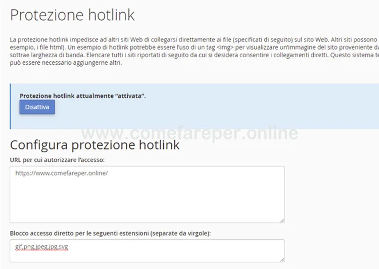 Come bloccare Hotlinking su WordPress.